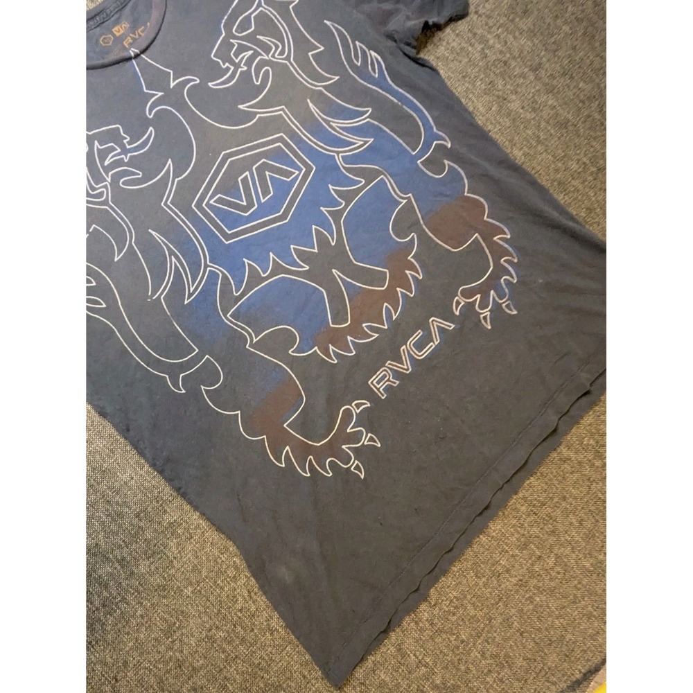 RVCA VA Artist Network Program Coat of Arms Soft Knit Crew Neck T-Shirt Men's XL - Picture 3 of 10